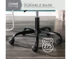 Cream Faux Wool Boucle Rolling Swivel Office Chair -Furniture Series Sales 810606674 A0 7