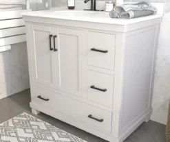 DHP Atwater Living Mills Gray Bathroom Vanity With White Sink -Furniture Series Sales 810610512 B0 1