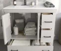 DHP Atwater Living Mills Gray Bathroom Vanity With White Sink -Furniture Series Sales 810610512 B0 4