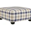 Meggett Blue & Beige Plaid Oversize Accent Ottoman -Furniture Series Sales 810612370 1