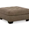 Keskin Brown Faux Leather Oversize Accent Ottoman -Furniture Series Sales 810612412 1