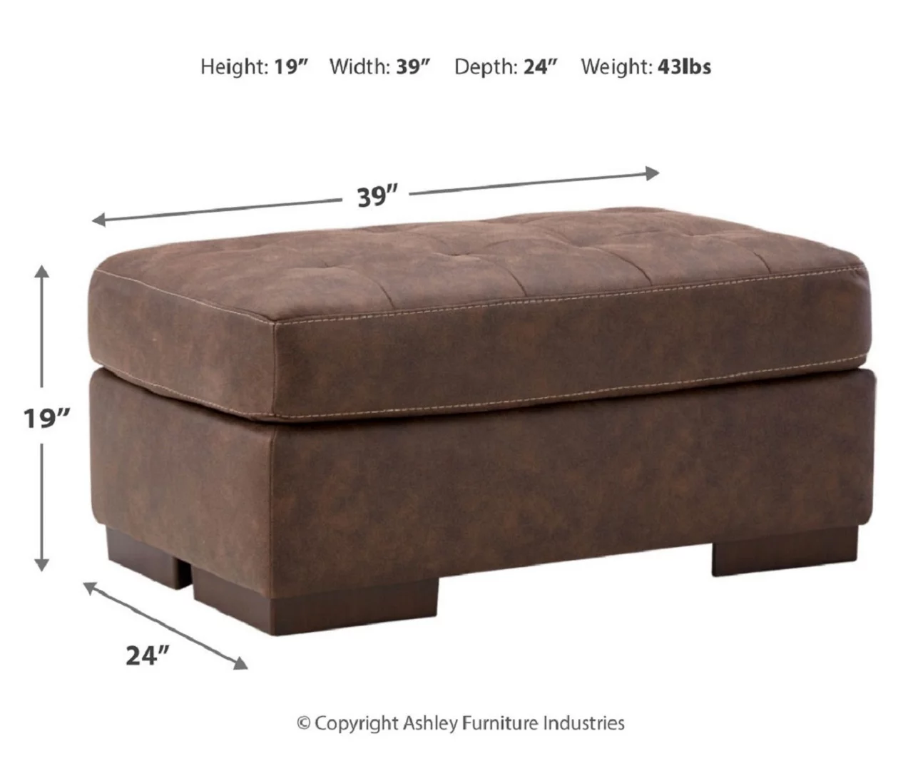 Signature Design By Ashley Maderla Faux Leather Ottoman 7 Signature Design By Ashley Maderla Faux Leather Ottoman - Image 5