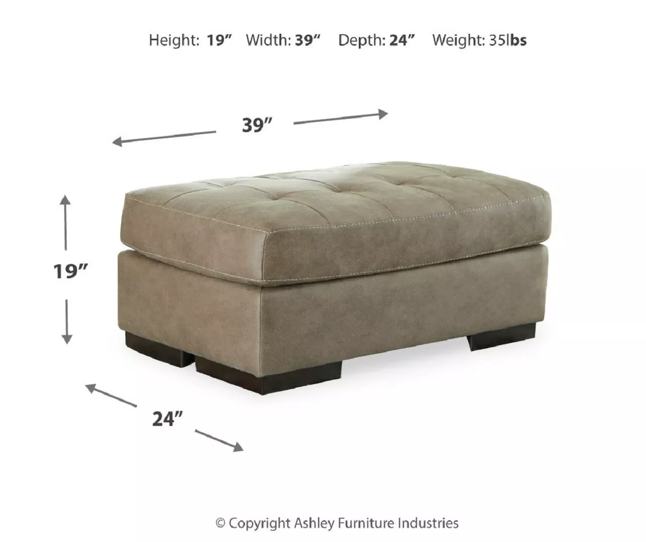 Signature Design By Ashley Maderla Faux Leather Ottoman 5 Signature Design By Ashley Maderla Faux Leather Ottoman - Image 3