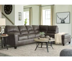Signature Design By Ashley Navi Smoke Faux Leather Sectional With Right-Facing Chaise 9 Signature Design By Ashley Navi Smoke Faux Leather Sectional With Right-Facing Chaise -Furniture Series Sales combo760011 3