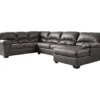Signature Design By Ashley Aberton Gray Faux Leather 3-Piece Sectional With Right-Facing Chaise -Furniture Series Sales combo860013