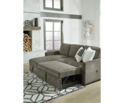 Signature Design By Ashley Kerle Charcoal Sectional With Pop-Up Bed -Furniture Series Sales combo870004 1